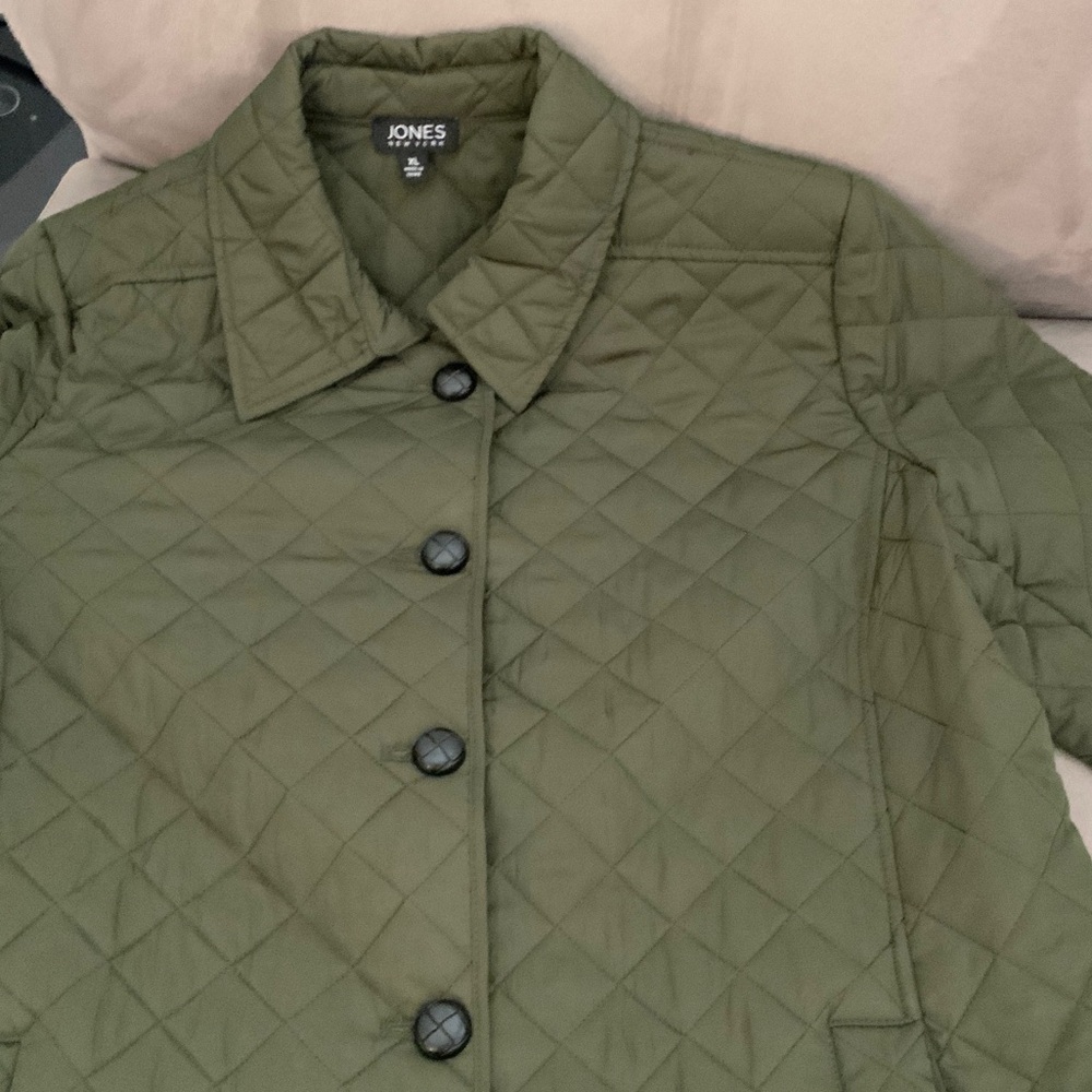 Jones New York Forest Green Quilted Jacket